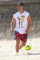 joe jonas plays soccer on the beach in sydney 29