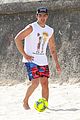 joe jonas plays soccer on the beach in sydney 35