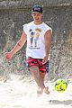 joe jonas plays soccer on the beach in sydney 42