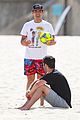 joe jonas plays soccer on the beach in sydney 50