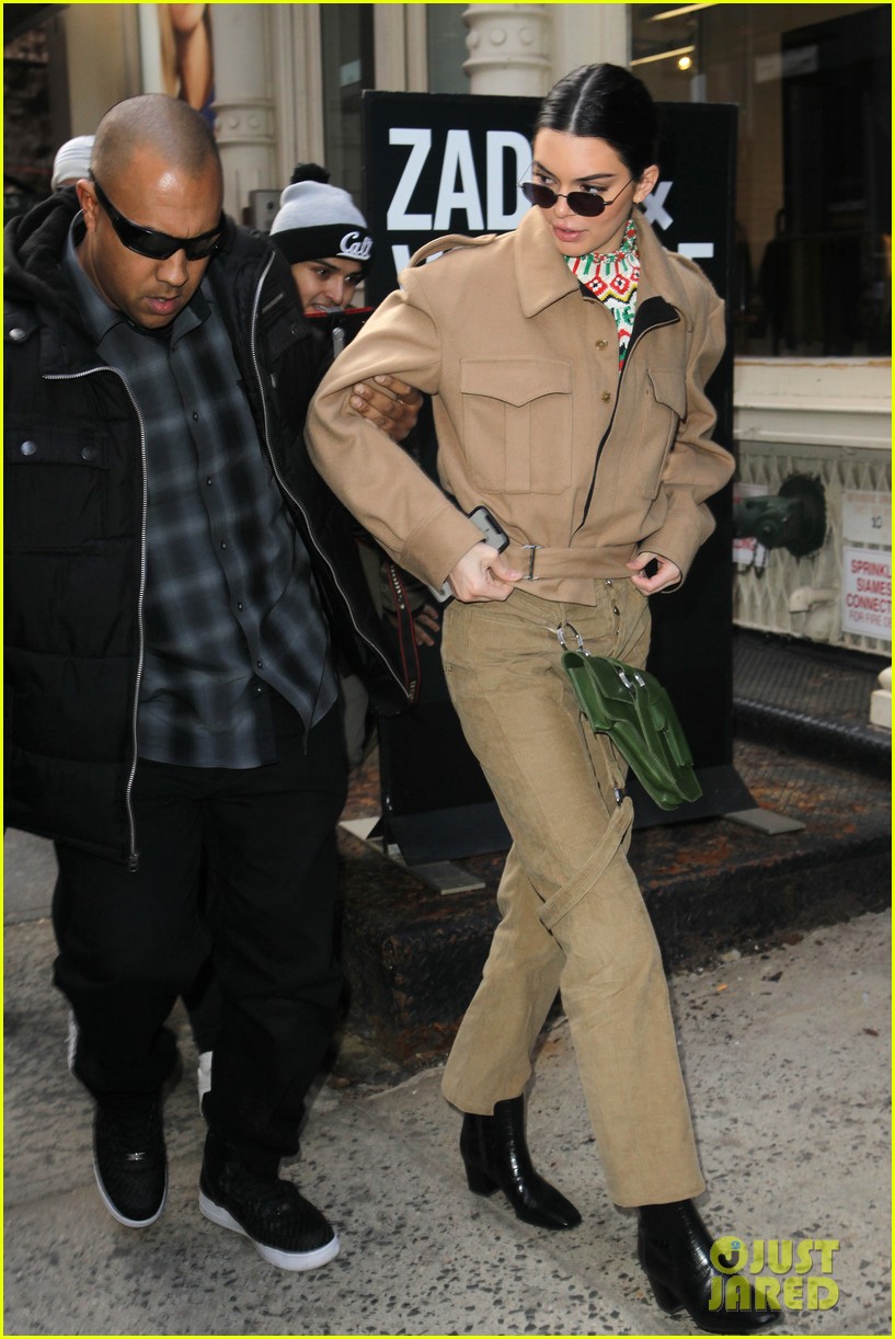 Kendall Jenner Wore Denim Cargo Pants in New York City