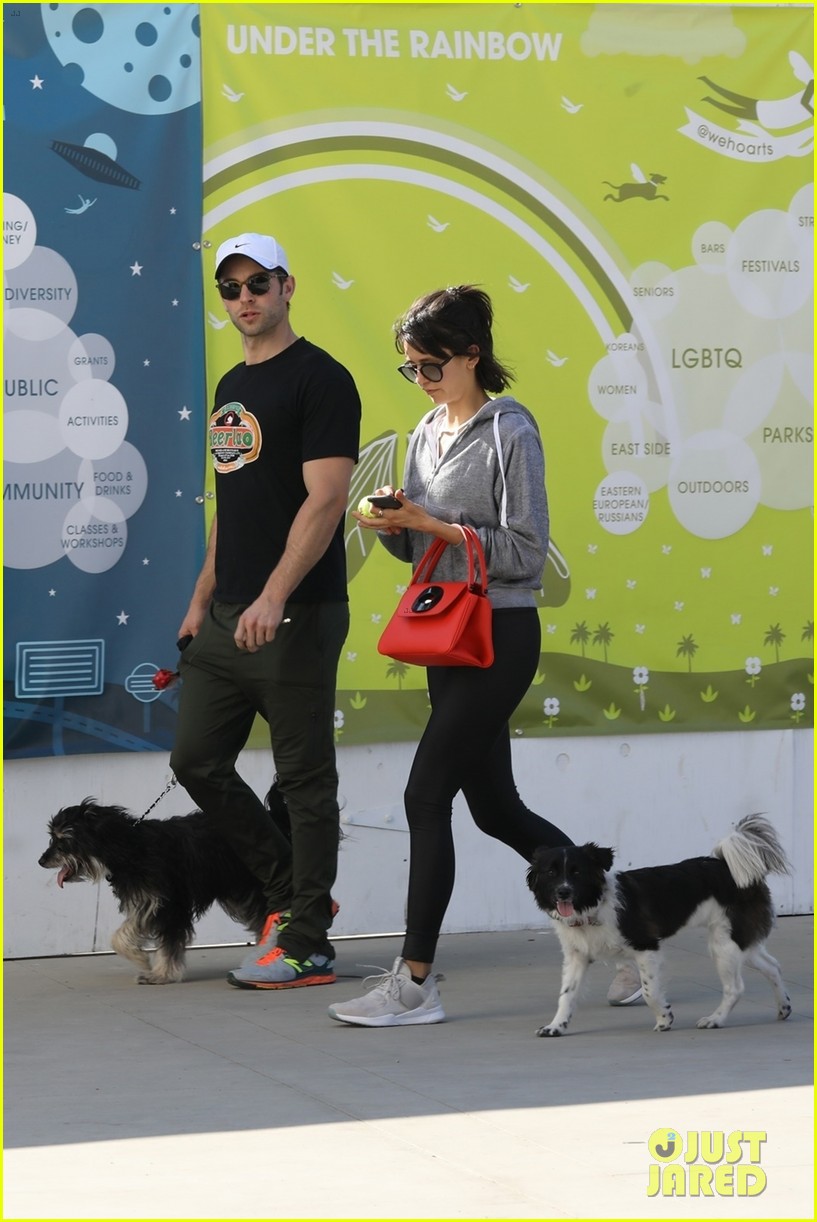 nina dobrev takes her dog walk 03