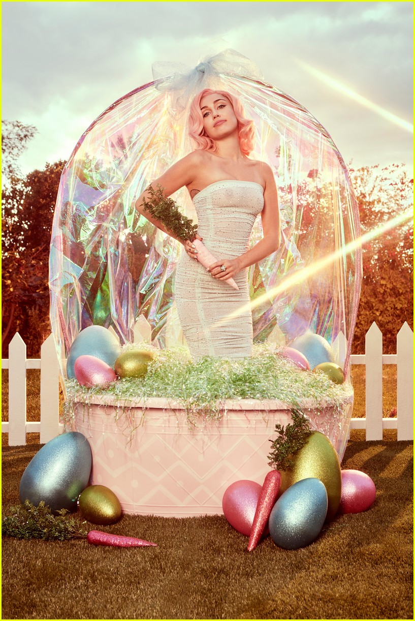 miley cyrus poses with pastels for dreamy vogue easter photo shoot 01