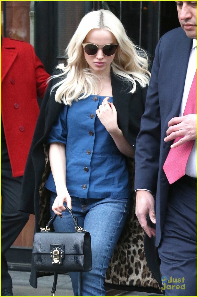 dove cameron nyc hotel exit spring day 02
