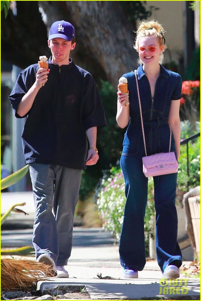 elle fanning is all smiles for ice cream date with male friend 05