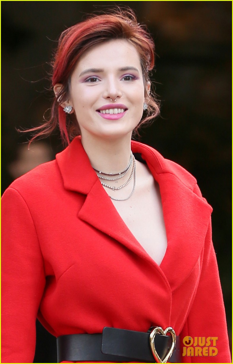bella thorne goes red hot for a meeting in beverly hills 05