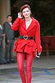 bella thorne goes red hot for a meeting in beverly hills 09