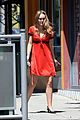 lily rose depp rocks red baby doll dress while out to lunch 03