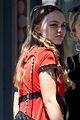 lily rose depp rocks red baby doll dress while out to lunch 04
