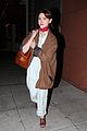 natalia dyer rocks blue jumpsuit while stepping out for sushi dinner 01