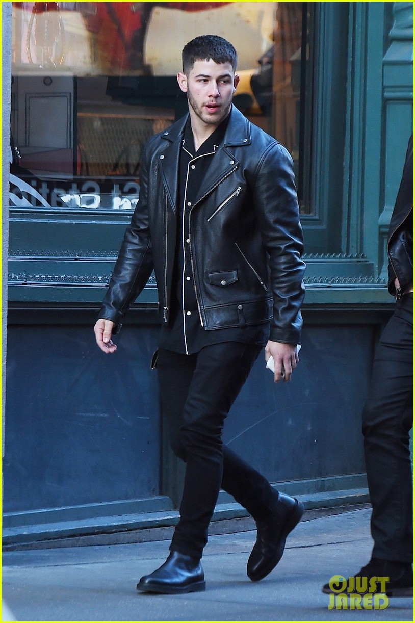 Nick jonas shop leather jacket