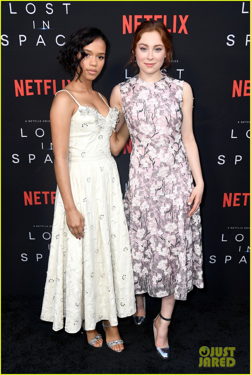 taylor russell mina sundwall bring spring to lost in space premiere 15