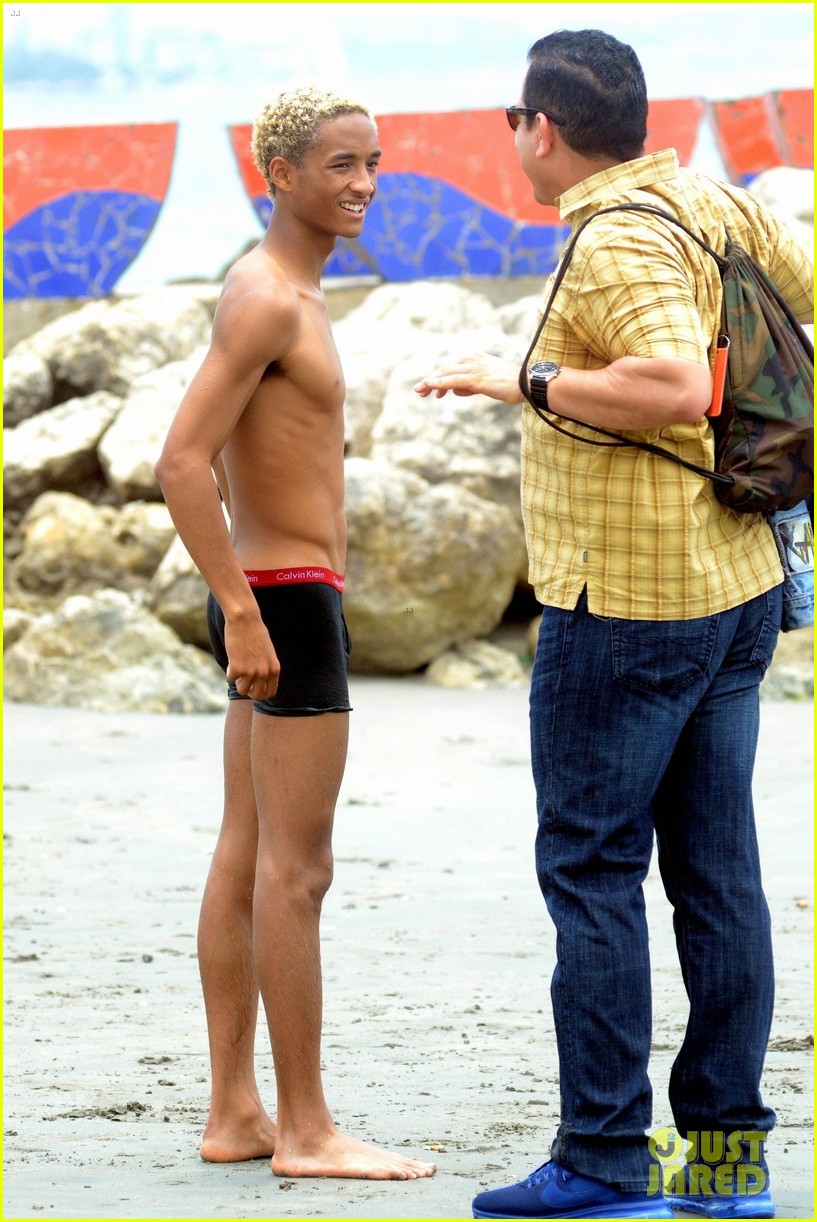 jaden smith wears his underwear while filming music video on the beach in colombia 01