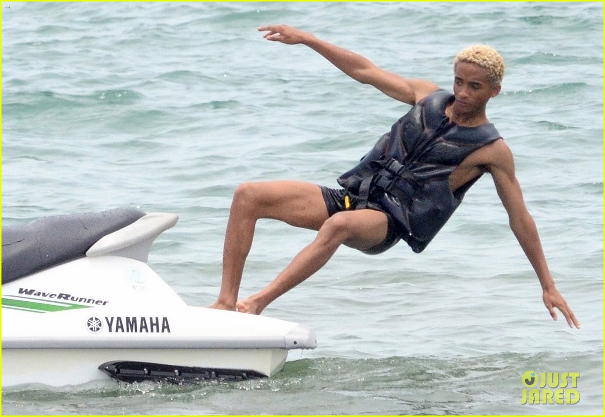 jaden smith wears his underwear while filming music video on the beach in colombia 02