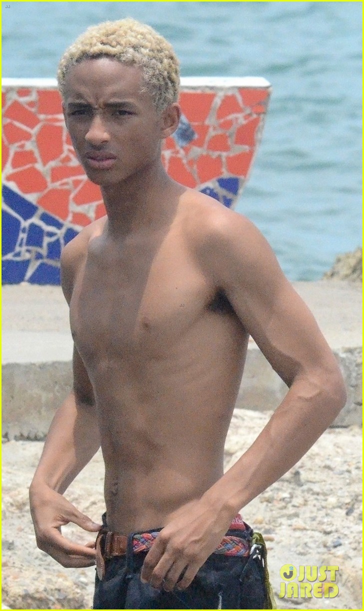 jaden smith wears his underwear while filming music video on the beach in colombia 08