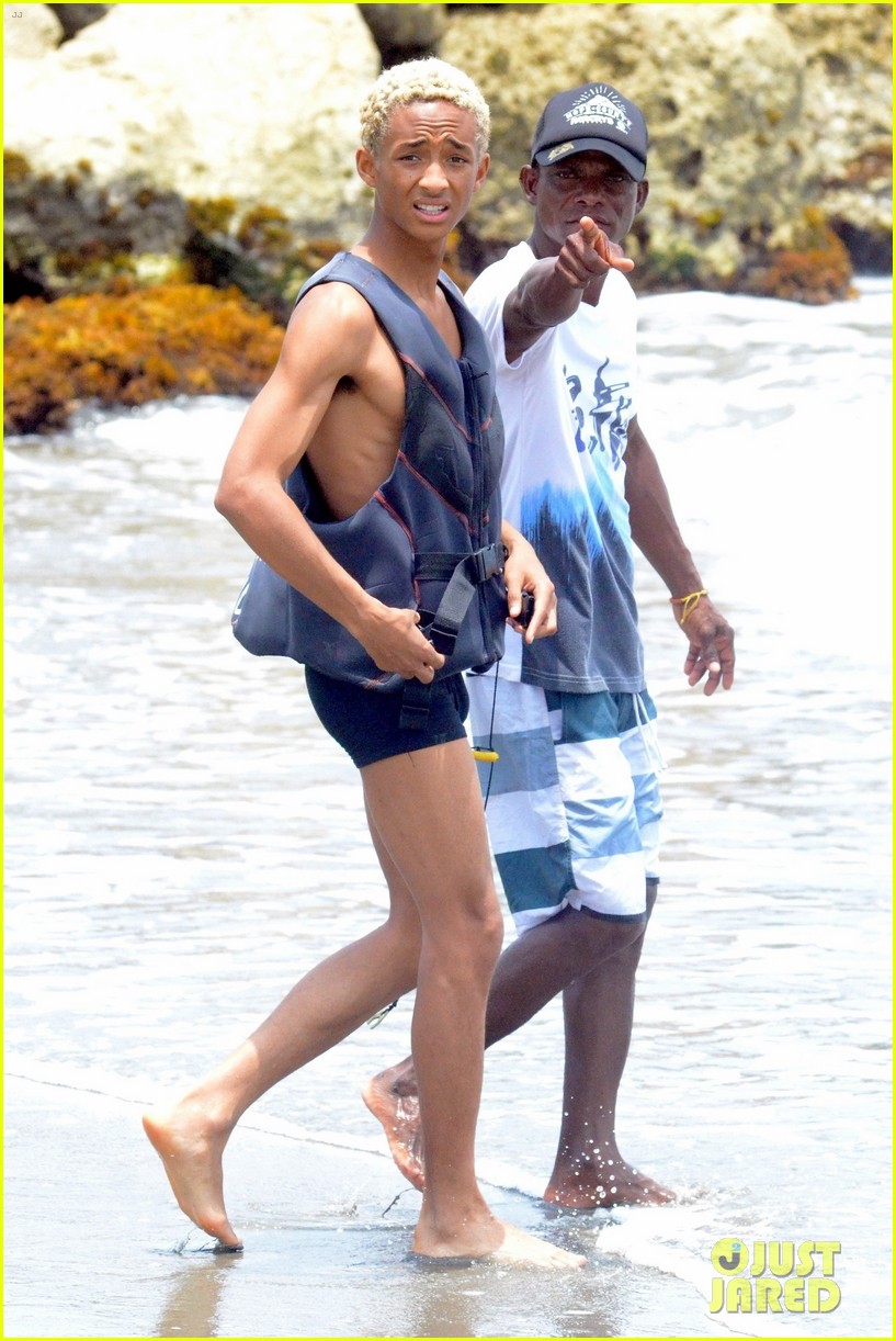 jaden smith wears his underwear while filming music video on the beach in colombia 09