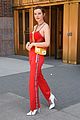bella thorne red outfit katherine ross at pop up 05