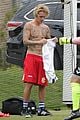 justin bieber goes shirtless for weeked soccer game 08