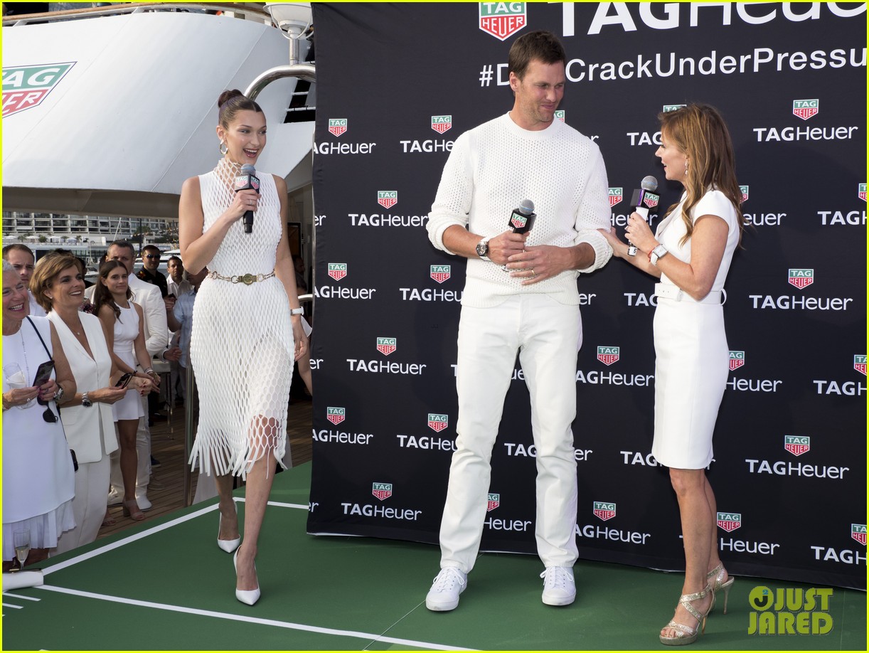 Bella Hadid Tosses a Football in Monaco with the Patriots' Tom Brady