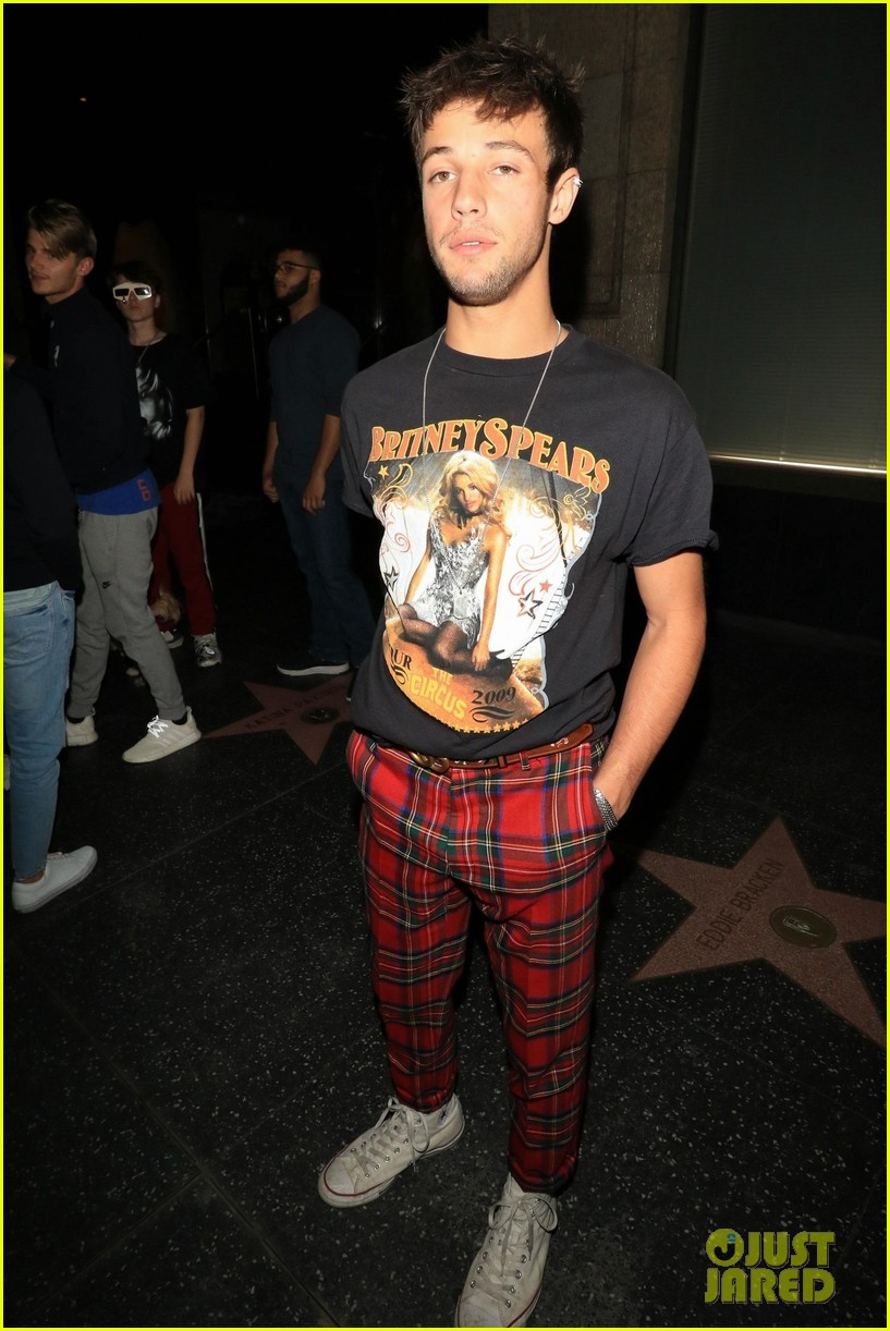 cameron dallas dons a britney spears t shirt for night out in hollywood 03