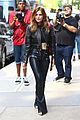 bella thorne rocks black leather look while leaving recording studio in nyc 01