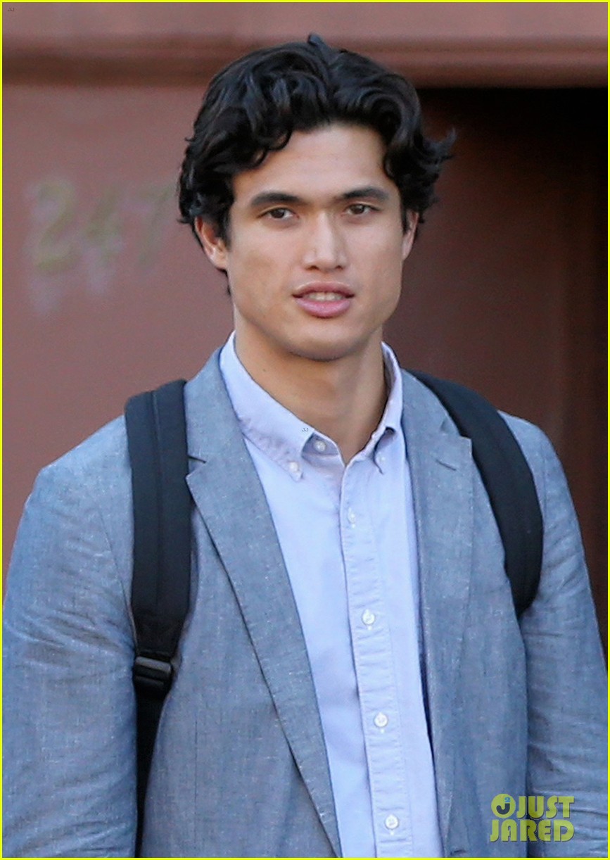 charles melton wears suit sneakers for filming 02