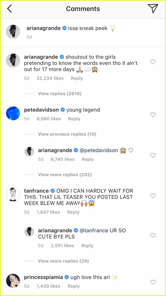 ariana grande pete davidson instagram comments 10