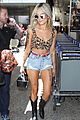 halsey looks fierce in leopard print crop top and cowboy boots at lax airport 02