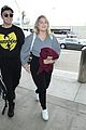meghan trainor shows off her engagement ring from daryl sabara at lax 01