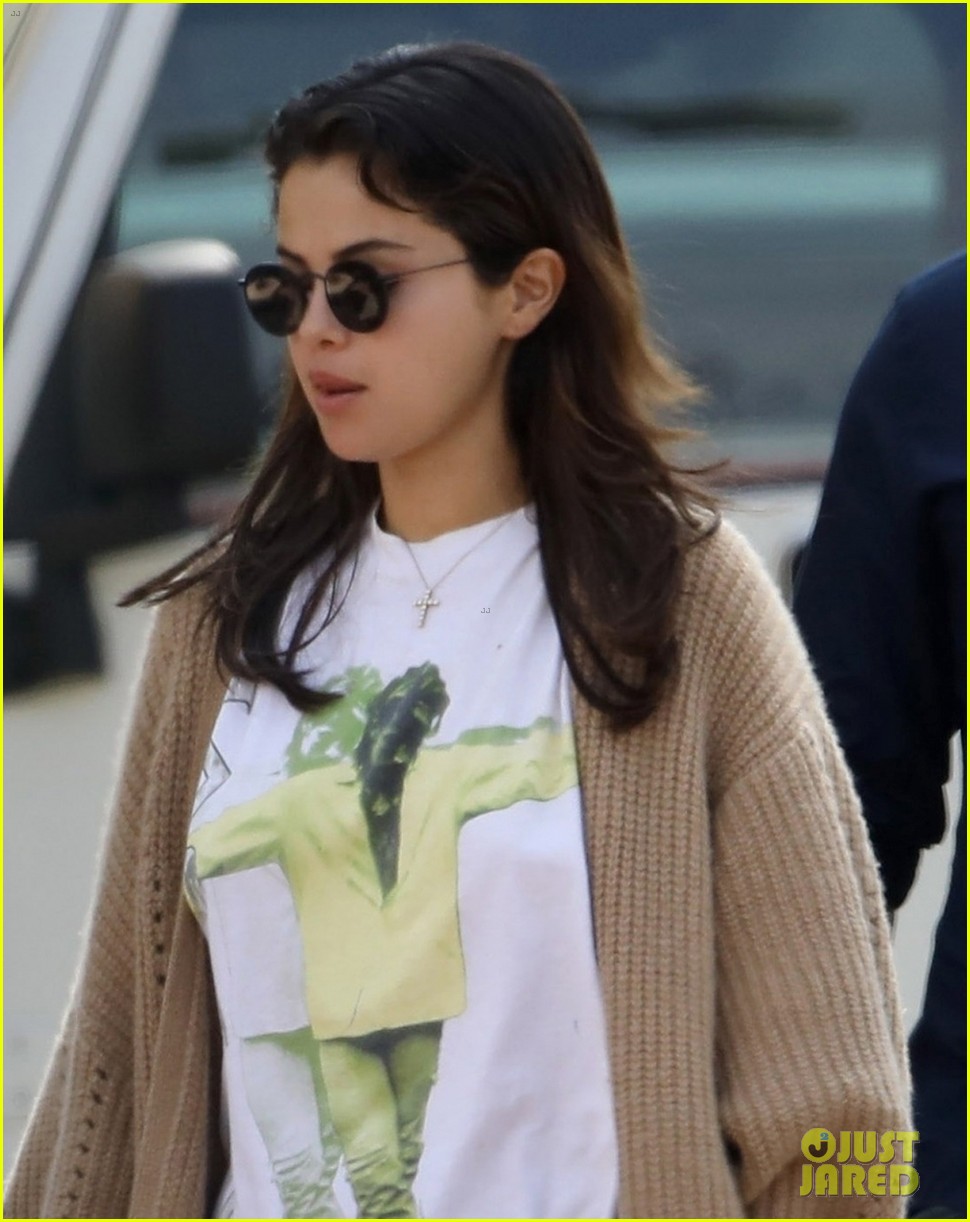 selena gomez wears keep the faith t shirt while stepping out for breakfast 06