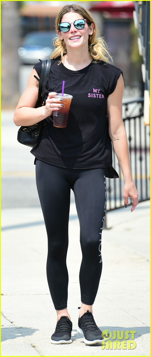 lucy hale ashley green grab tea after workout 04
