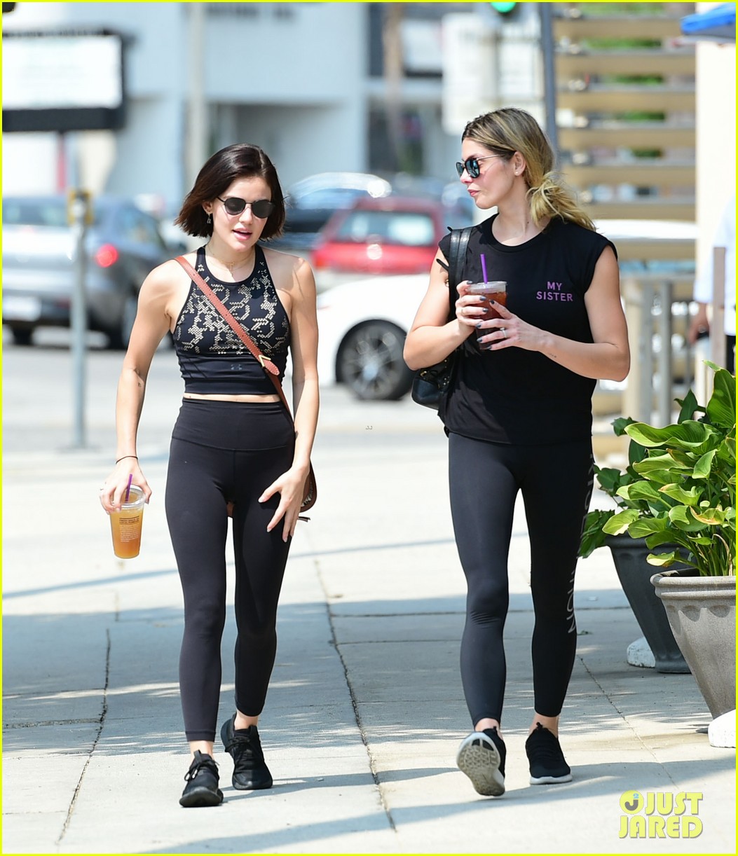 lucy hale ashley green grab tea after workout 06