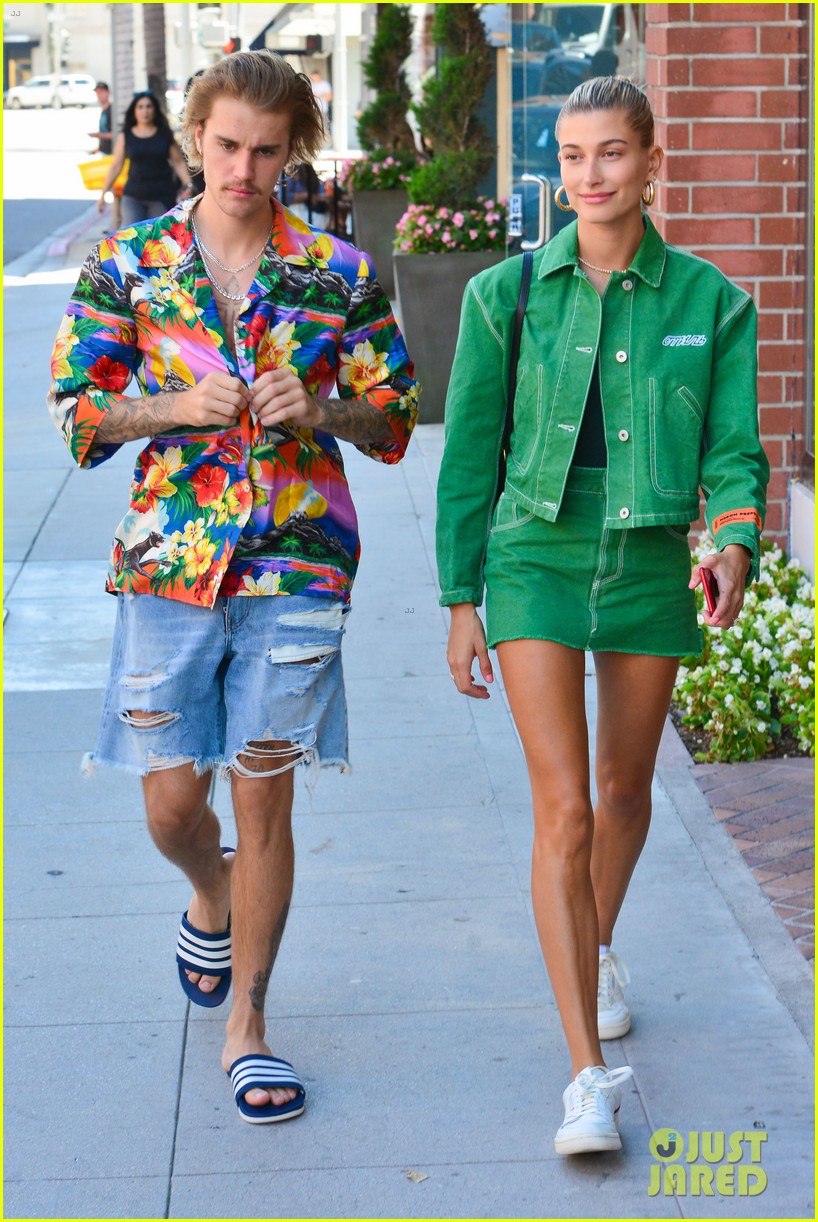 justin bieber hailey baldwin make one colorful couple in beverly hills 09