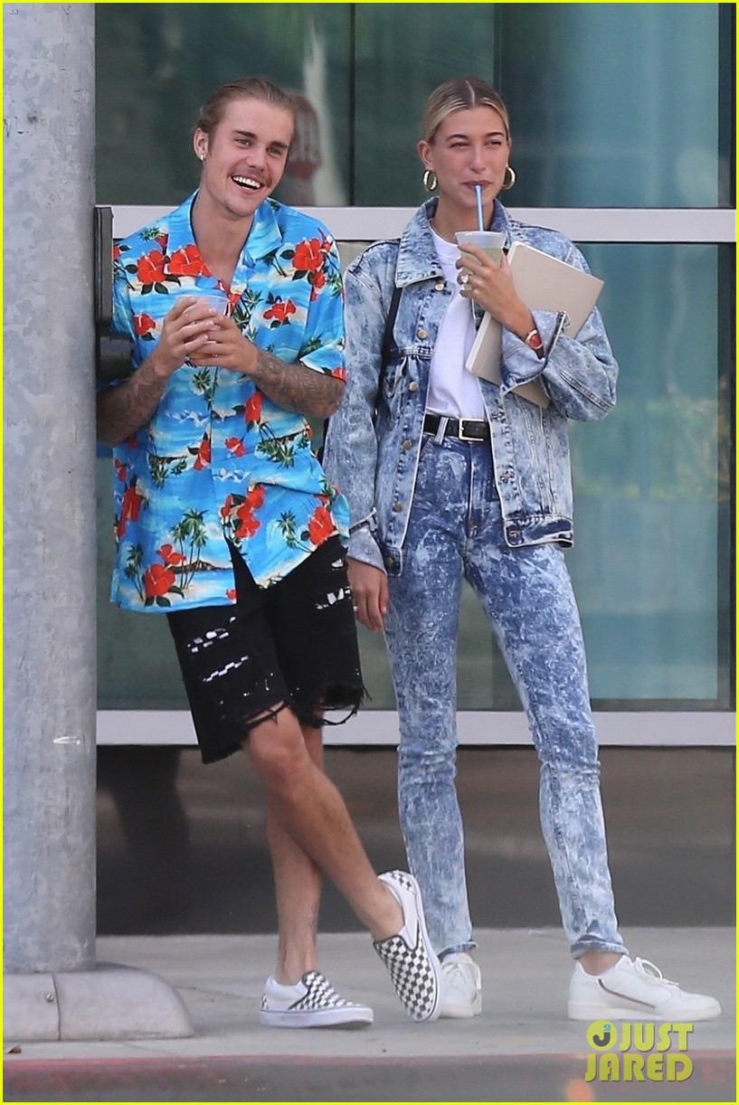 hailey baldwin wears denim outfit to church with justin bieber 02