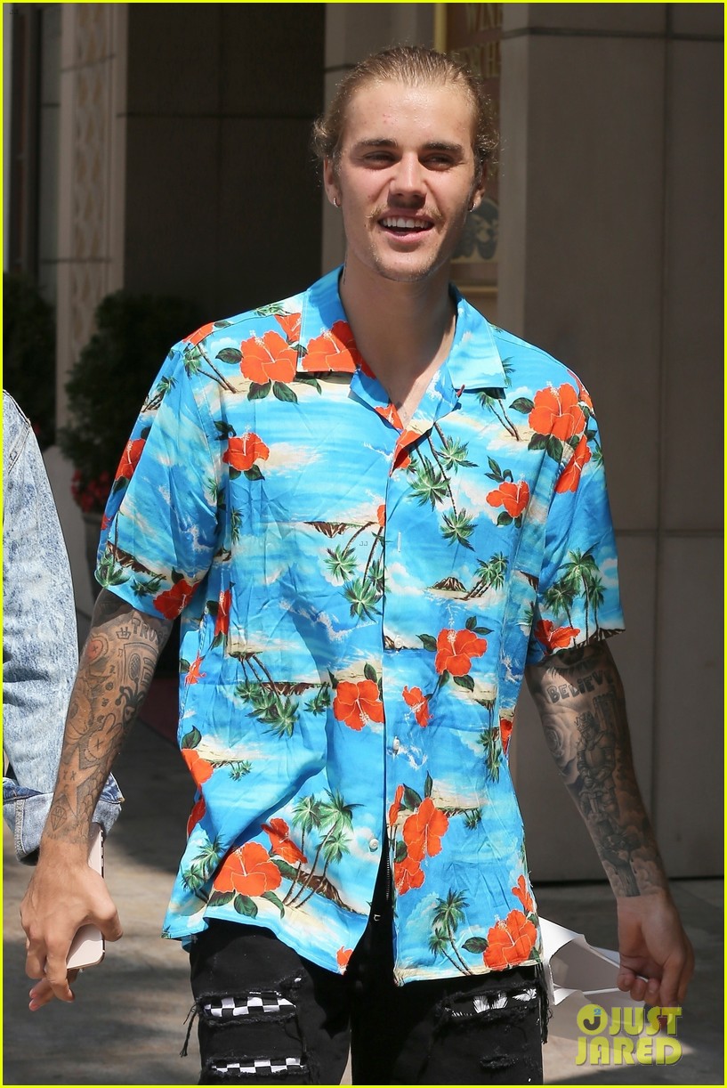 Hailey Baldwin Wears Denim Outfit to Church with Fiance Justin Bieber