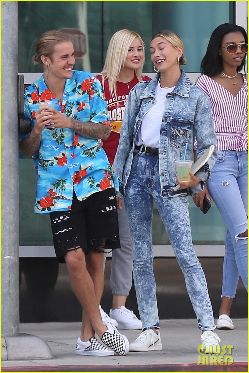 hailey baldwin wears denim outfit to church with justin bieber 16