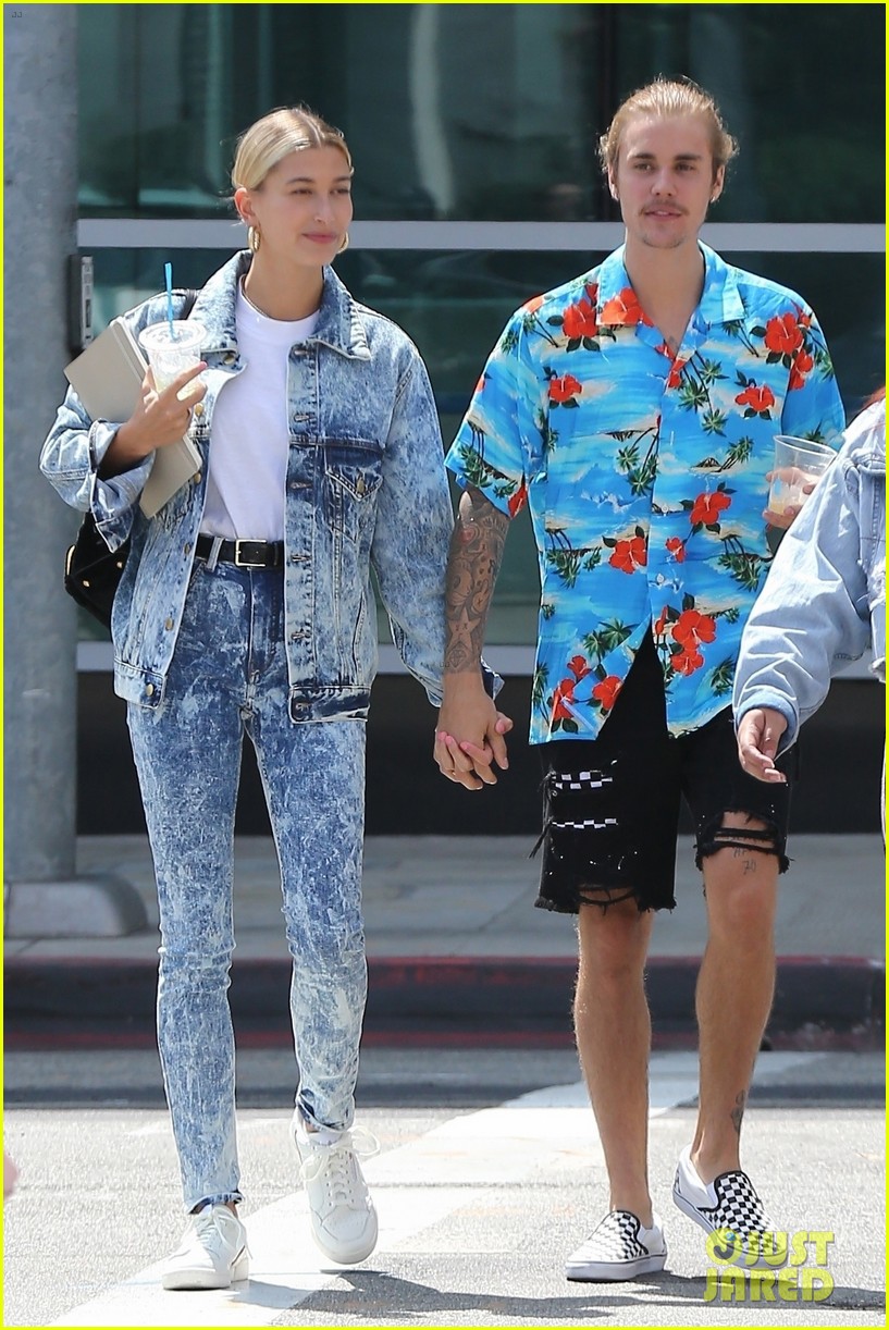hailey baldwin wears denim outfit to church with justin bieber 19