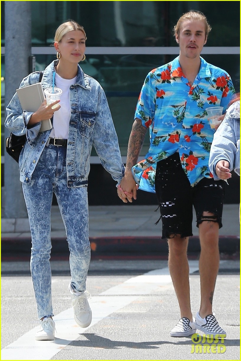 hailey baldwin wears denim outfit to church with justin bieber 20