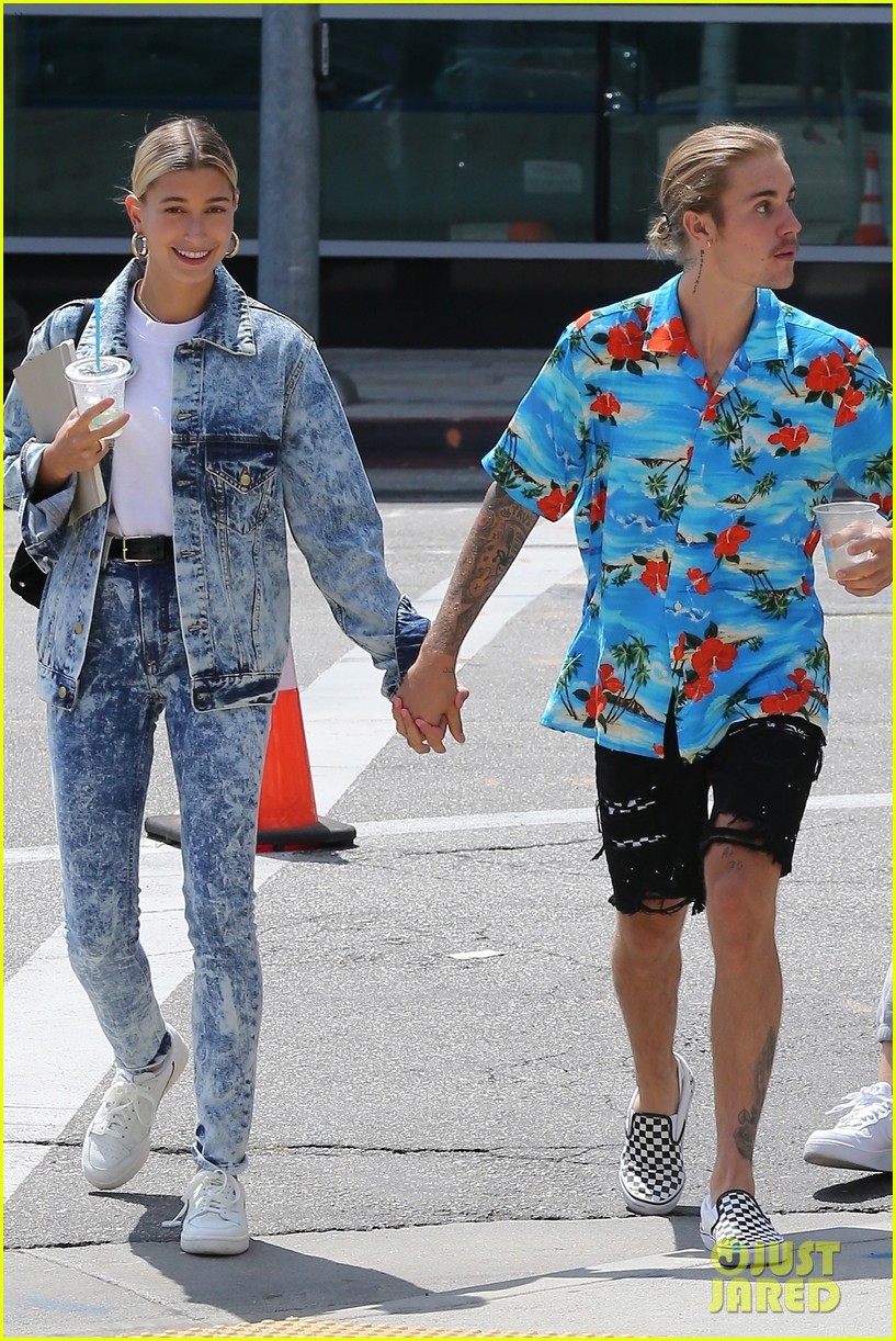 hailey baldwin wears denim outfit to church with justin bieber 23