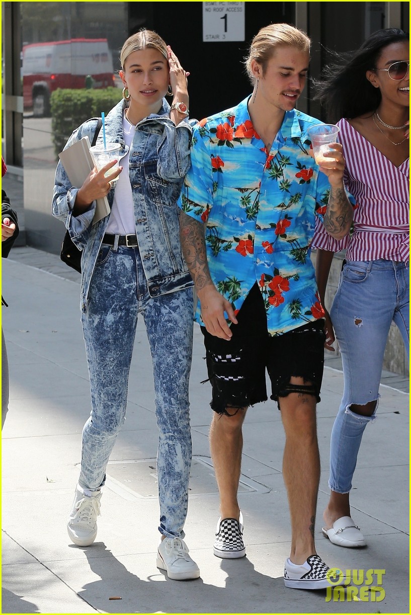 hailey baldwin wears denim outfit to church with justin bieber 24