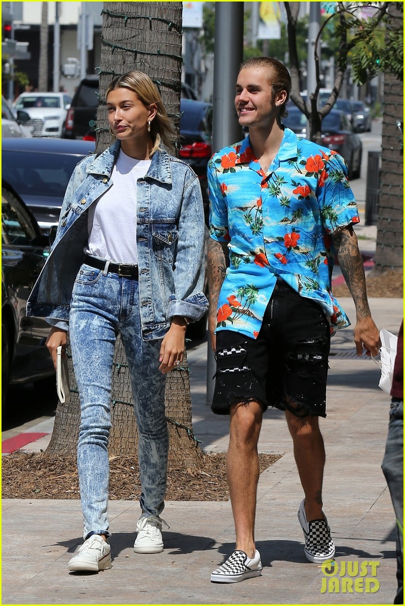 hailey baldwin wears denim outfit to church with justin bieber 31
