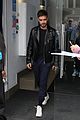 liam payne rocks leather jacket during day of interviews in london 10