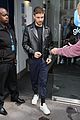liam payne rocks leather jacket during day of interviews in london 11