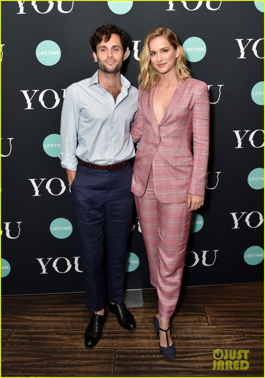 penn badgley elizabeth lail and shay mitchell look stylish at you series premiere 09