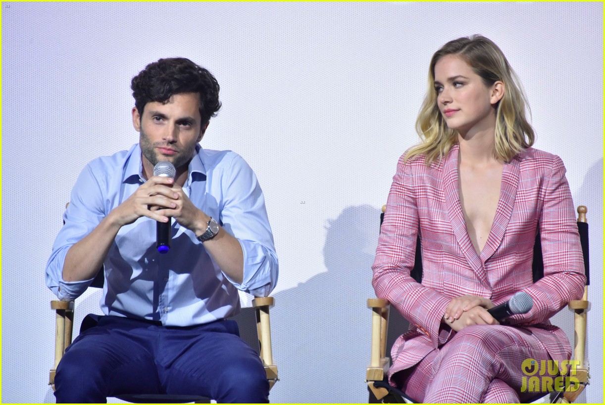 penn badgley elizabeth lail and shay mitchell look stylish at you series premiere 12