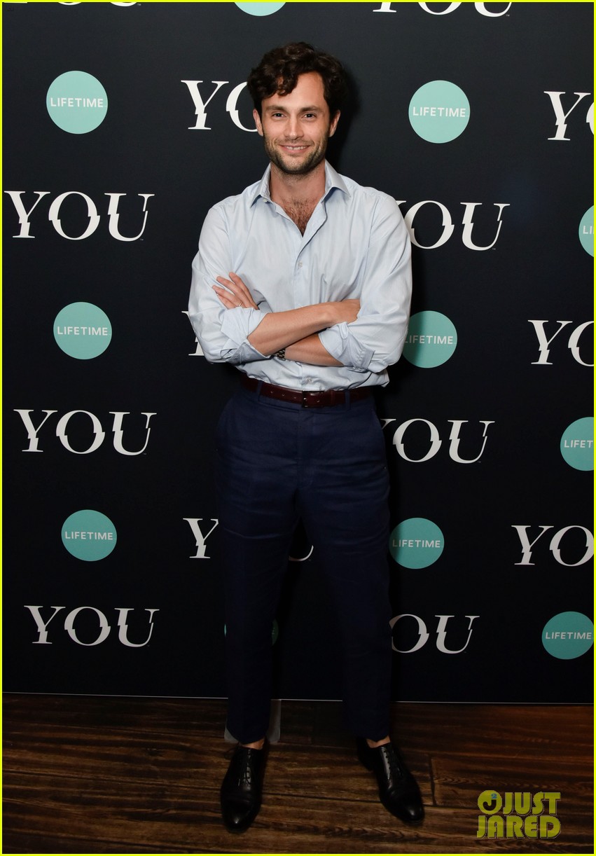 penn badgley elizabeth lail and shay mitchell look stylish at you series premiere 18