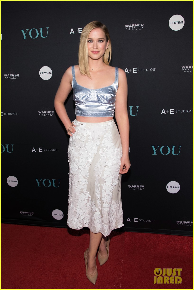 penn badgley elizabeth lail and shay mitchell look stylish at you series premiere 38