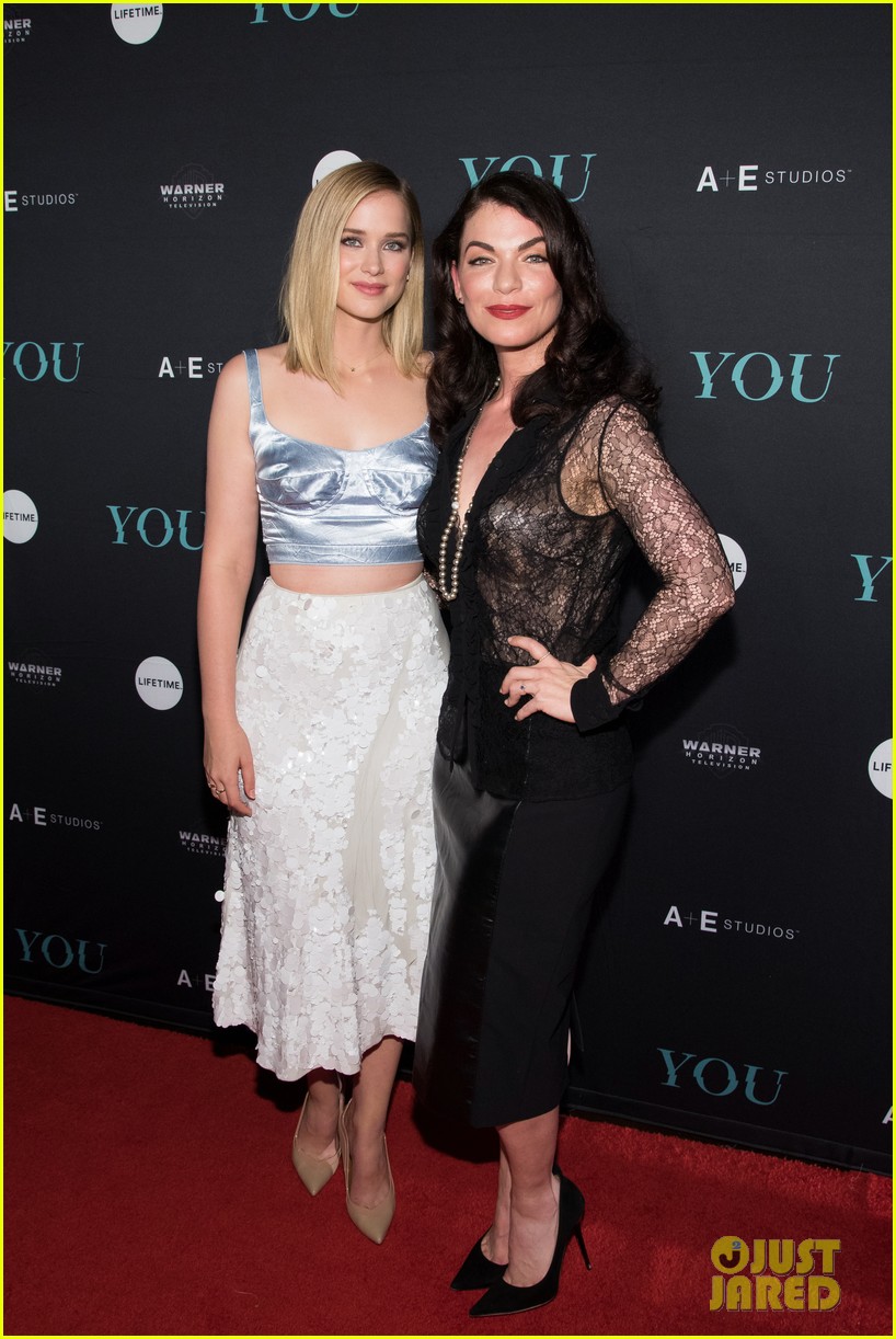 penn badgley elizabeth lail and shay mitchell look stylish at you series premiere 51