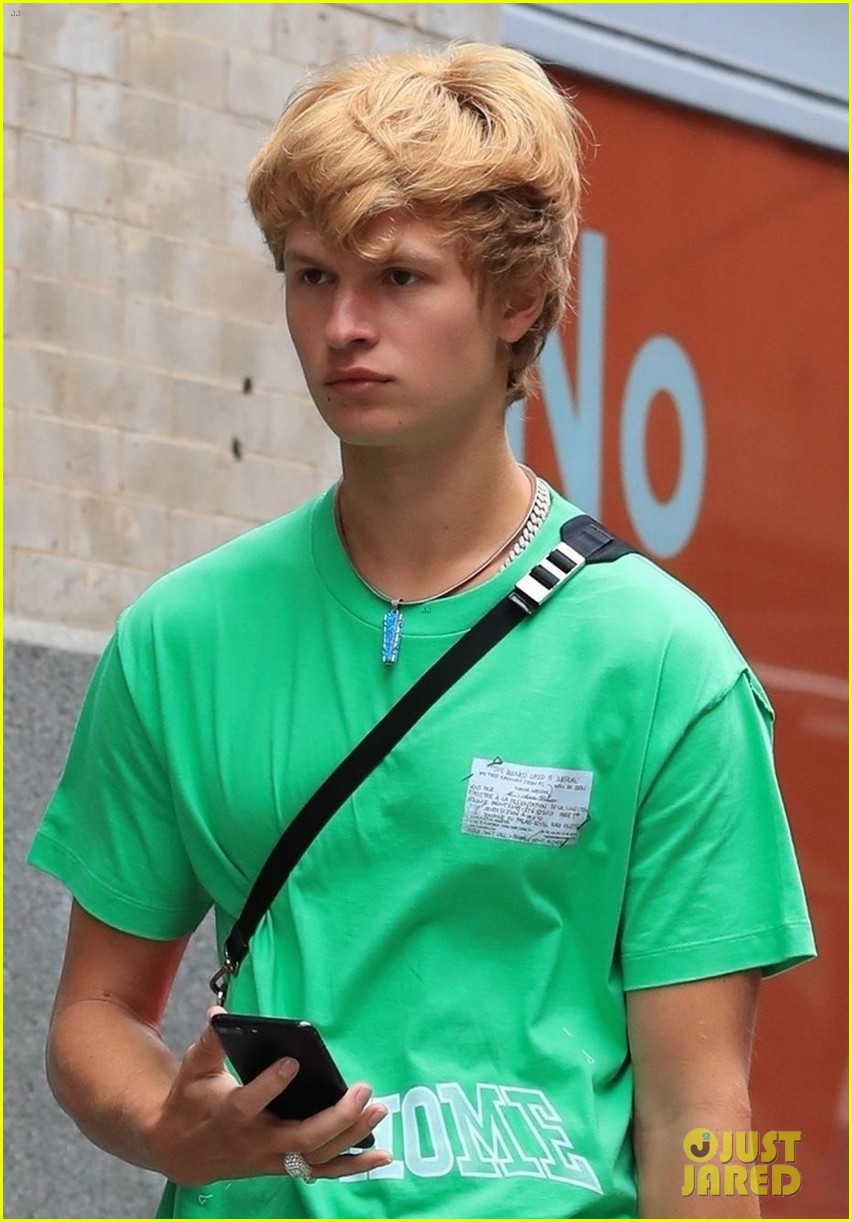 ansel elgort puts new blonde hairdo on display while stepping out in nyc 01