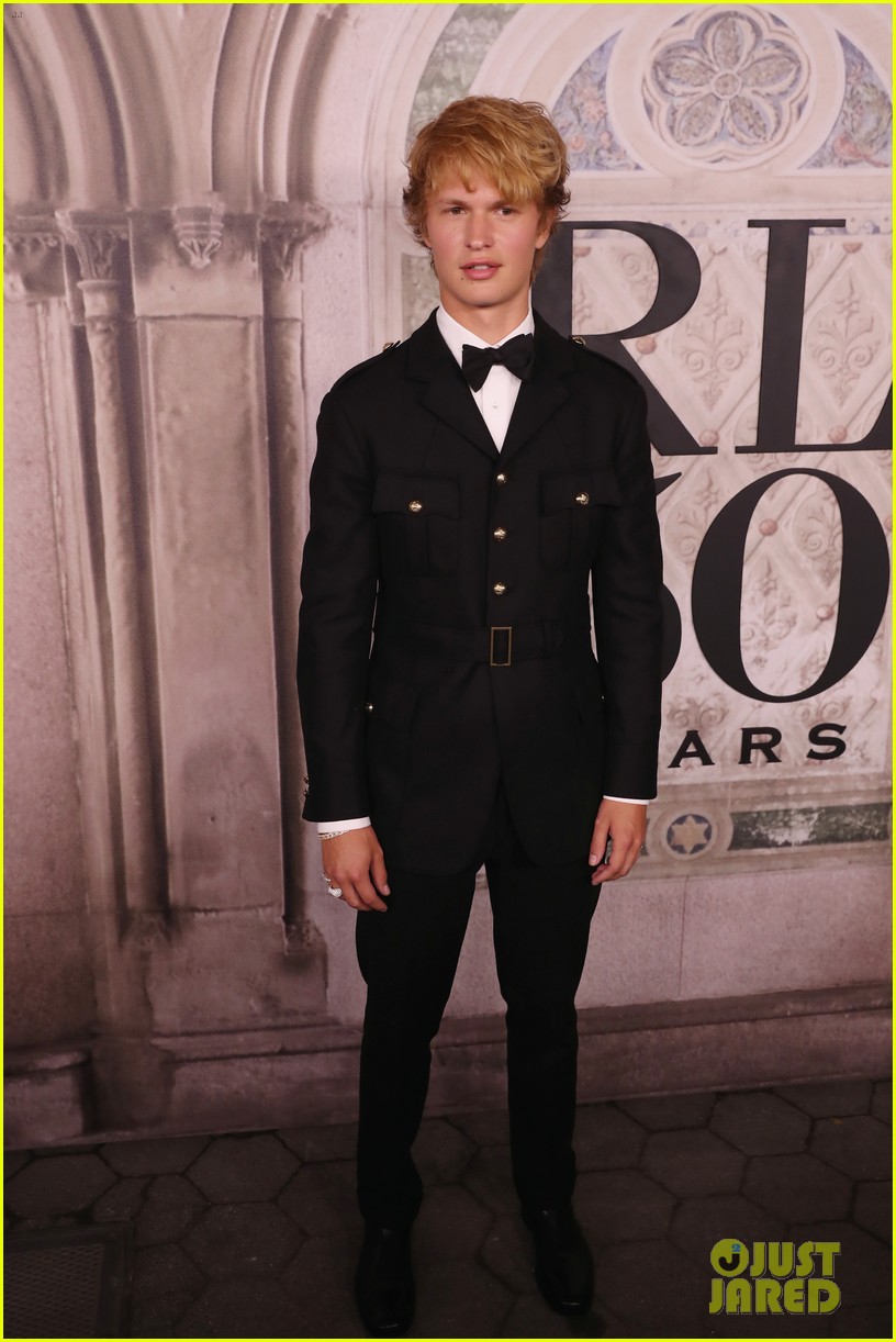 ansel elgort shows off lighter hair at ralph laurens nyfw show with katherine langford 02